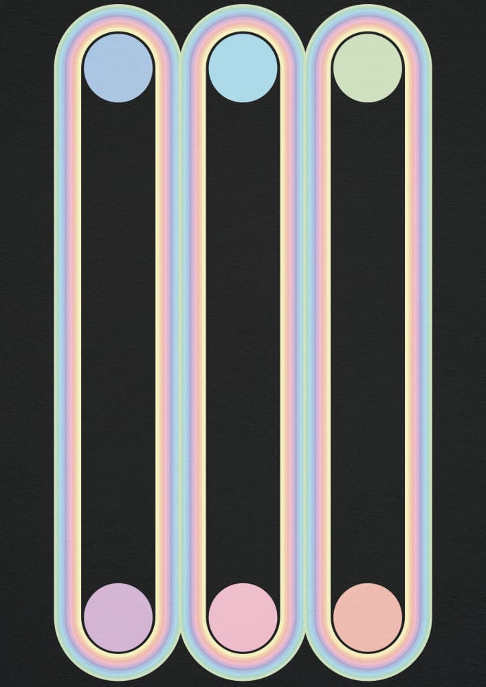 Pastel Rainbow Tracks by Omar ELMOUDDEN — canvas wall art
