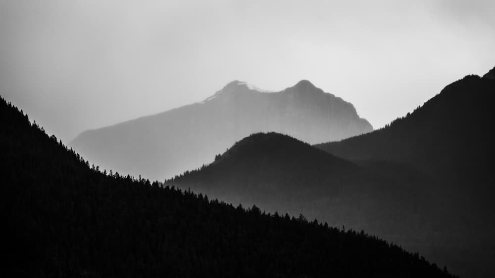 Misty Mountain Layers by Jianshu — canvas wall art
