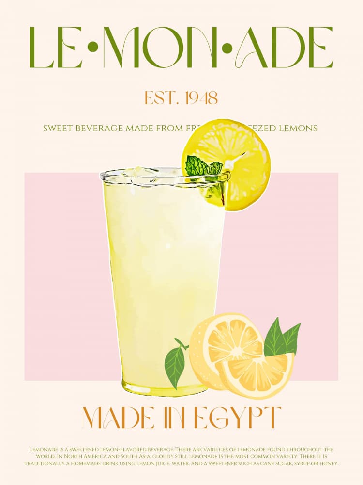 Refreshing Lemonade Drink by Nazma Khokhar — canvas wall art