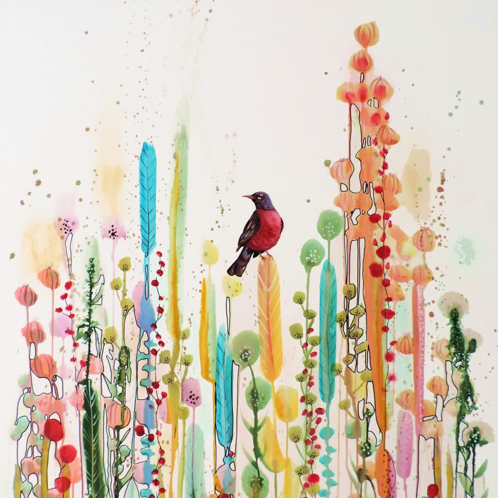 Little Bird Garden by Sylvie Demers — canvas wall art