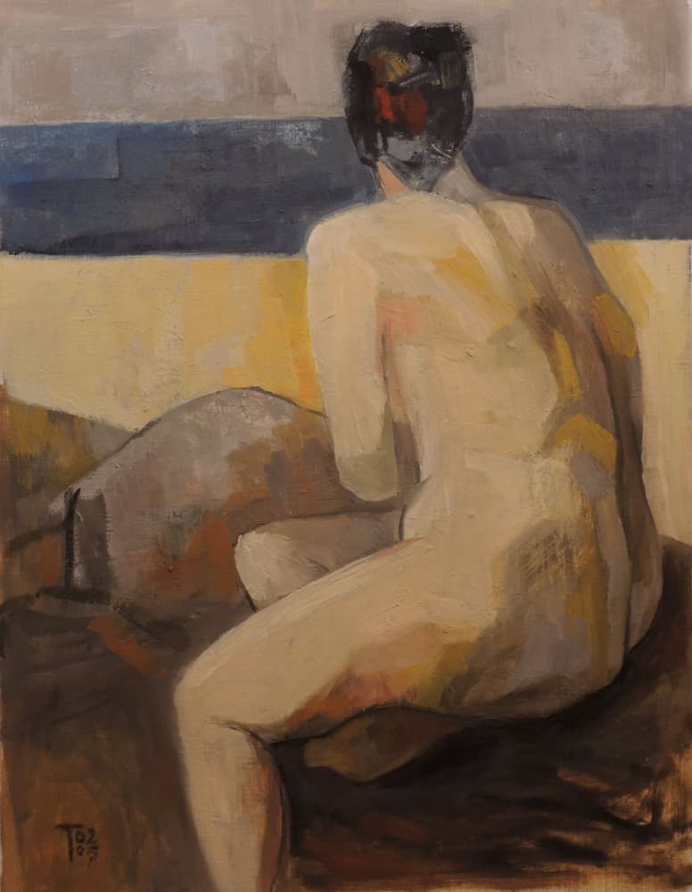 Contemplative Nude Seascape by Tore Bahnson — canvas wall art