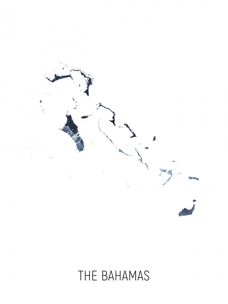 The Bahamas Minimalist Map by Michael Tompsett — canvas wall art