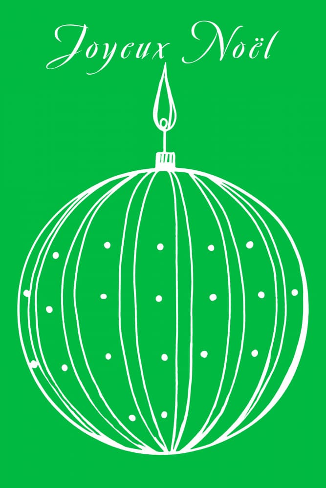 Joyeux Noël Green Candle by cartissi — canvas wall art