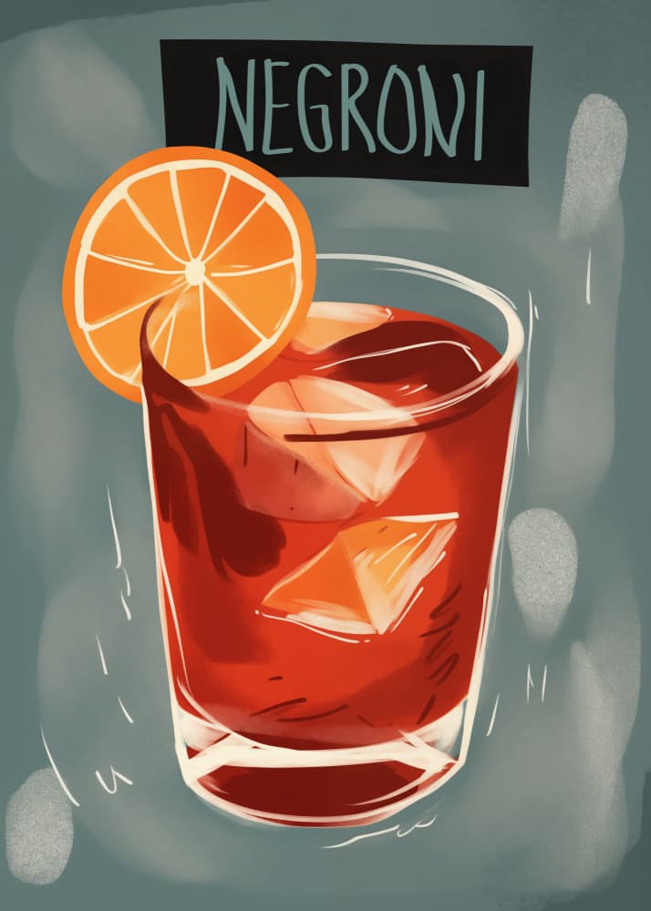 Classic Negroni Cocktail by Andreas Magnusson — canvas wall art