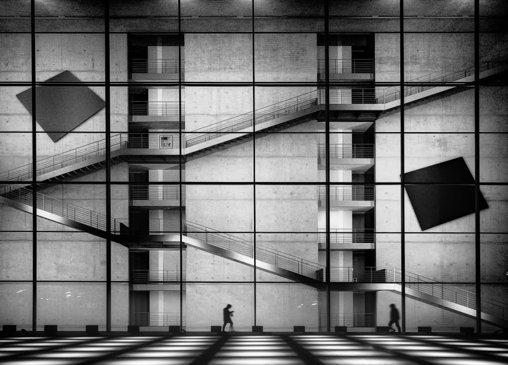 Geometric Building Interior by Wim Denijs — canvas wall art