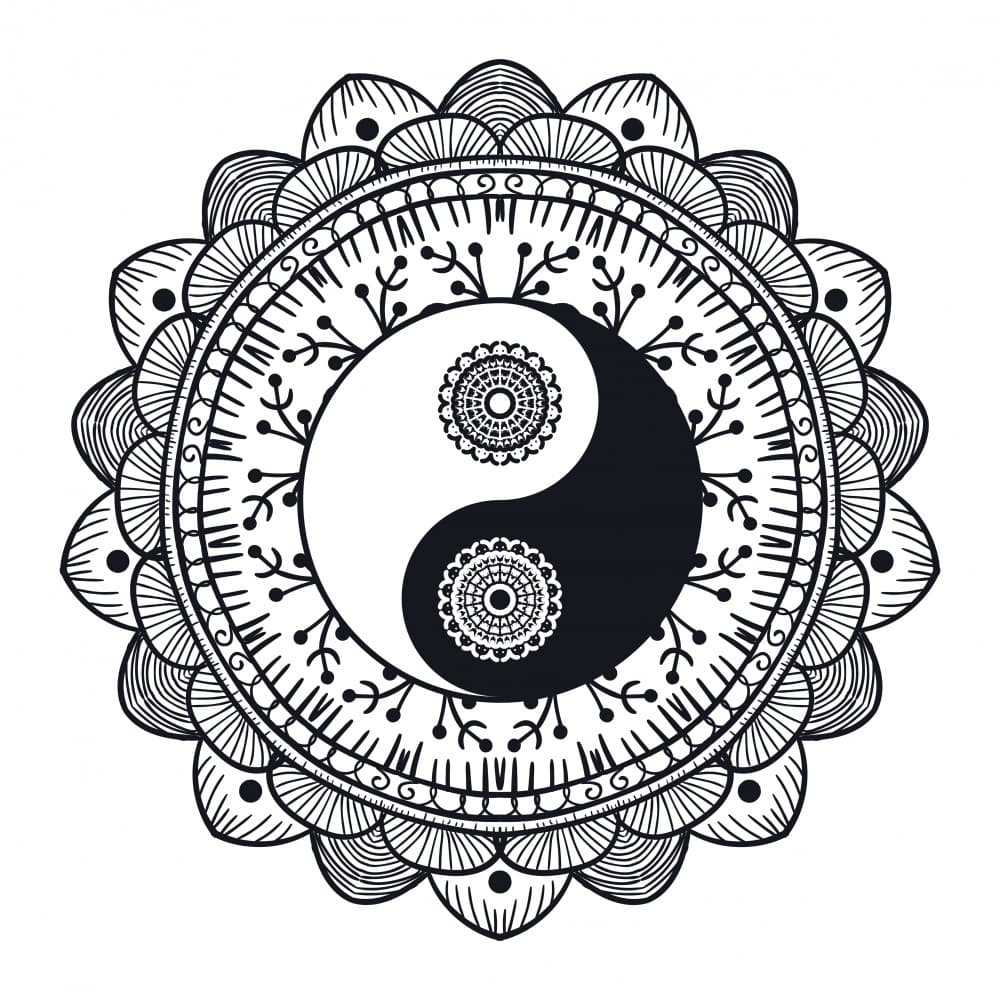 Yin Yang Mandala Balance by Marika Barsrsind — canvas wall art