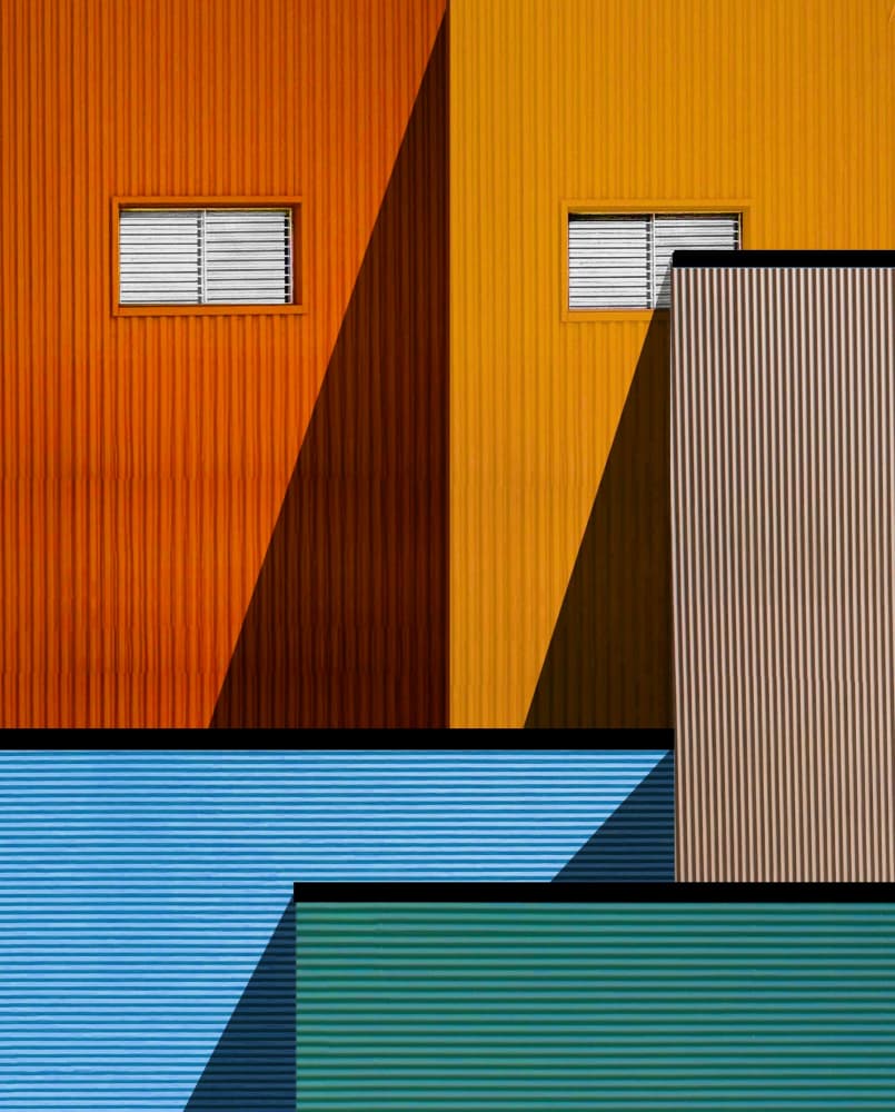 Geometric Color Blocks by Arnon Orbach — canvas wall art
