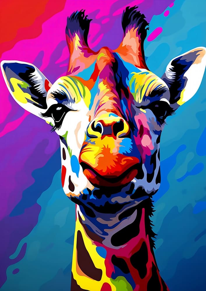 Colorful Pop Art Giraffe by Andreas Magnusson — canvas wall art