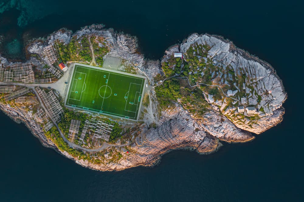 Nordic Island Soccer Field by Simoon — canvas wall art