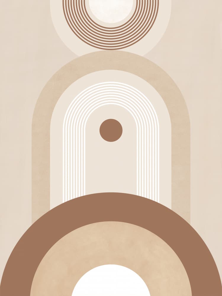 Warm Neutral Geometry by Elena Ristova — canvas wall art