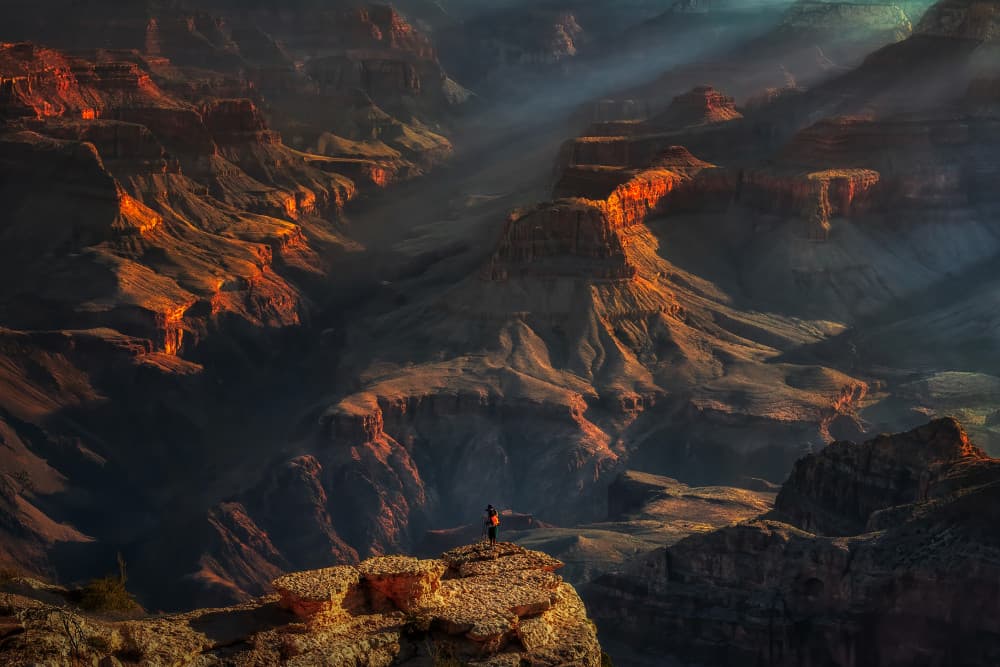 Grand Canyon Sun Rays by Leechee Z — canvas wall art