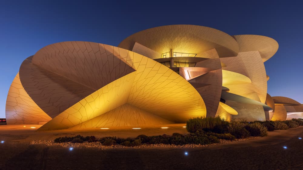 Illuminated Desert Architecture by António Carreira — canvas wall art