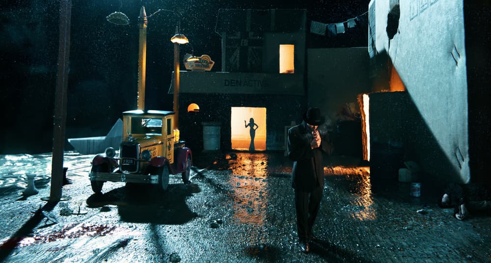 Noir Street Scene by Sergey Parishkov — canvas wall art