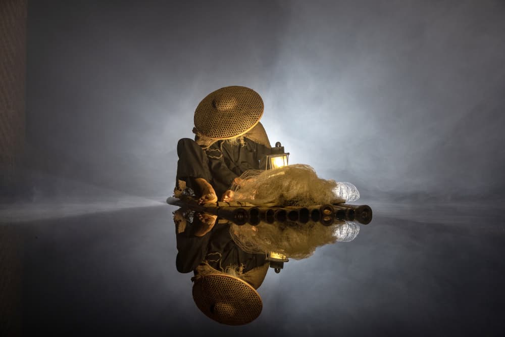 Misty Fisherman's Lantern by Muljati Hidajat — canvas wall art