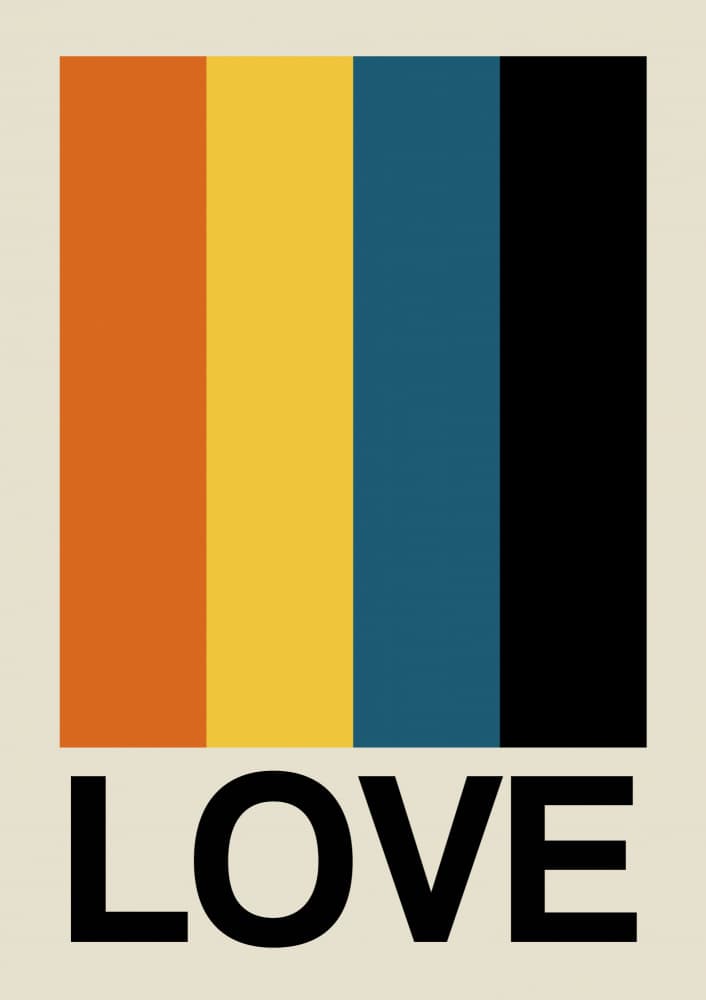 Colorful Love Message by Frances Collett — canvas wall art