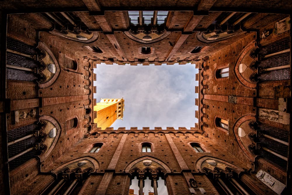Historic Courtyard Tower by Joško Šimic — canvas wall art