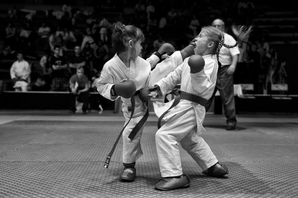 Karate Kids Kick by Marcel Rebro — canvas wall art