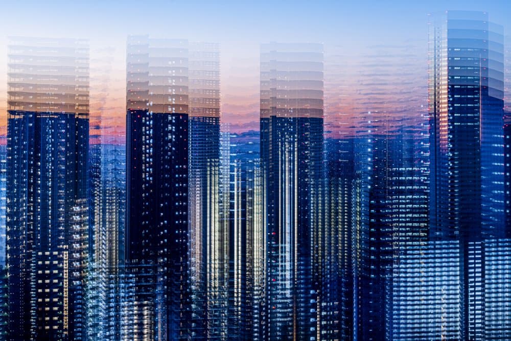 Dynamic City Layers by Sasaki Makoto — canvas wall art