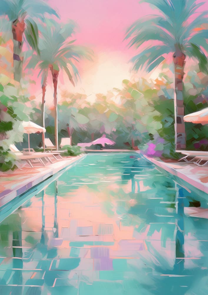 Dreamy Resort Pool by Talitha McQueen — canvas wall art