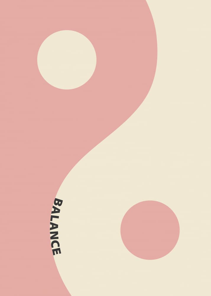 Soft Pink Yin Yang by Paperago — canvas wall art