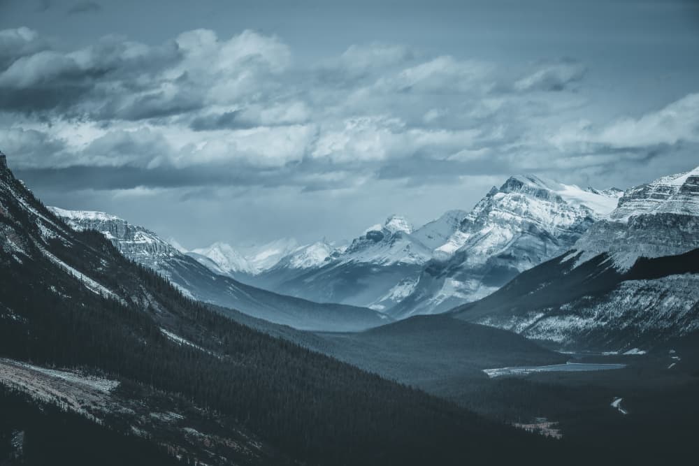 Snowy Mountain Vista by Alex Zhao — canvas wall art