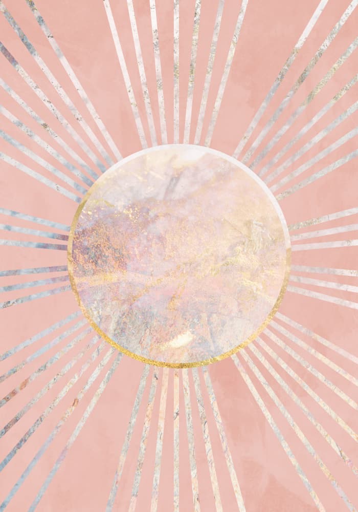 Golden Marble Sunburst by Sarah Manovski — canvas wall art