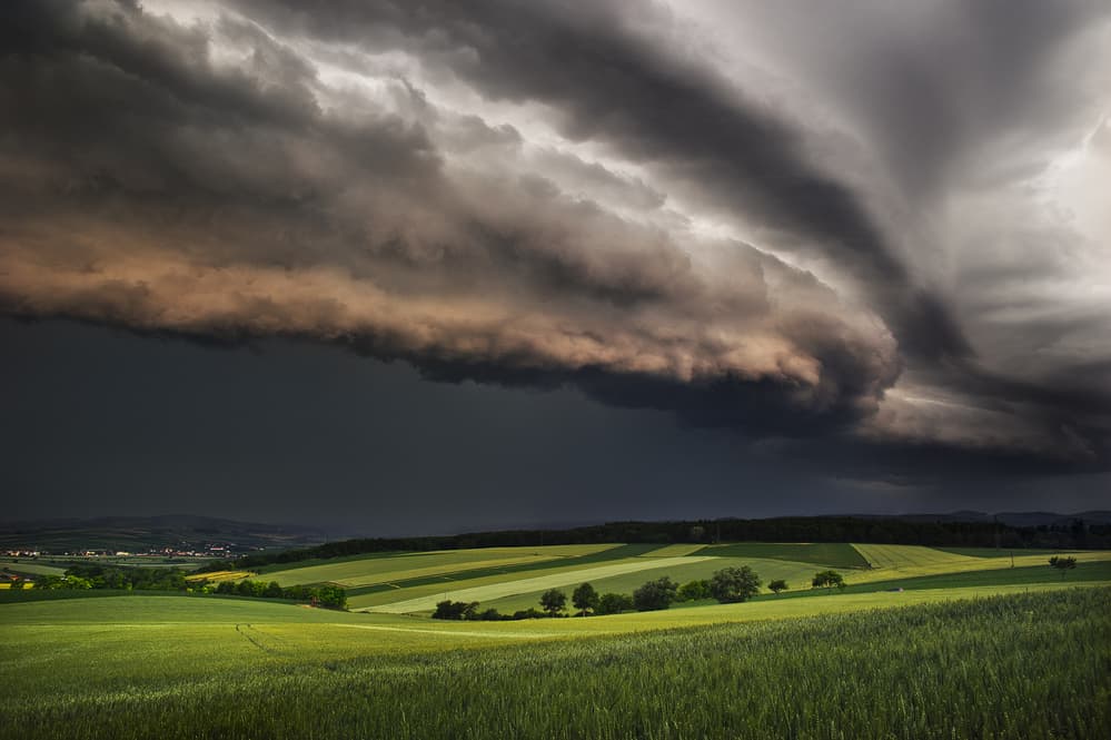 Storm Over Green Fields by Burger Jochen — canvas wall art