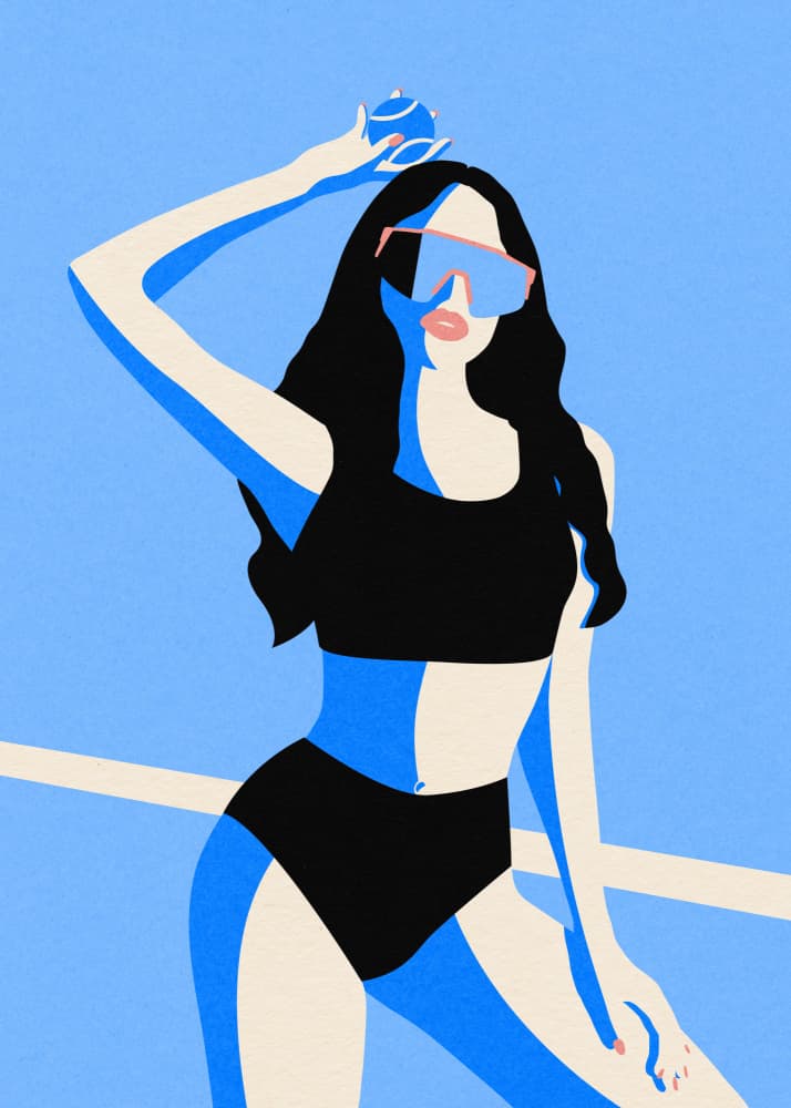 Blue Sport Girl by Rosi Feist — canvas wall art