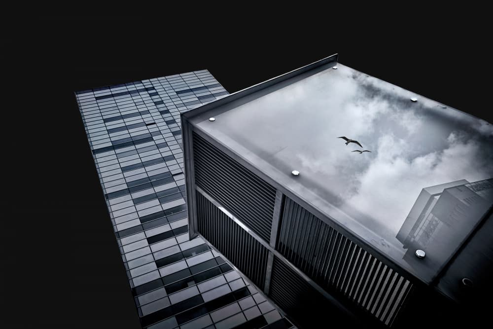 Soaring City Reflections by Roland Weber — canvas wall art