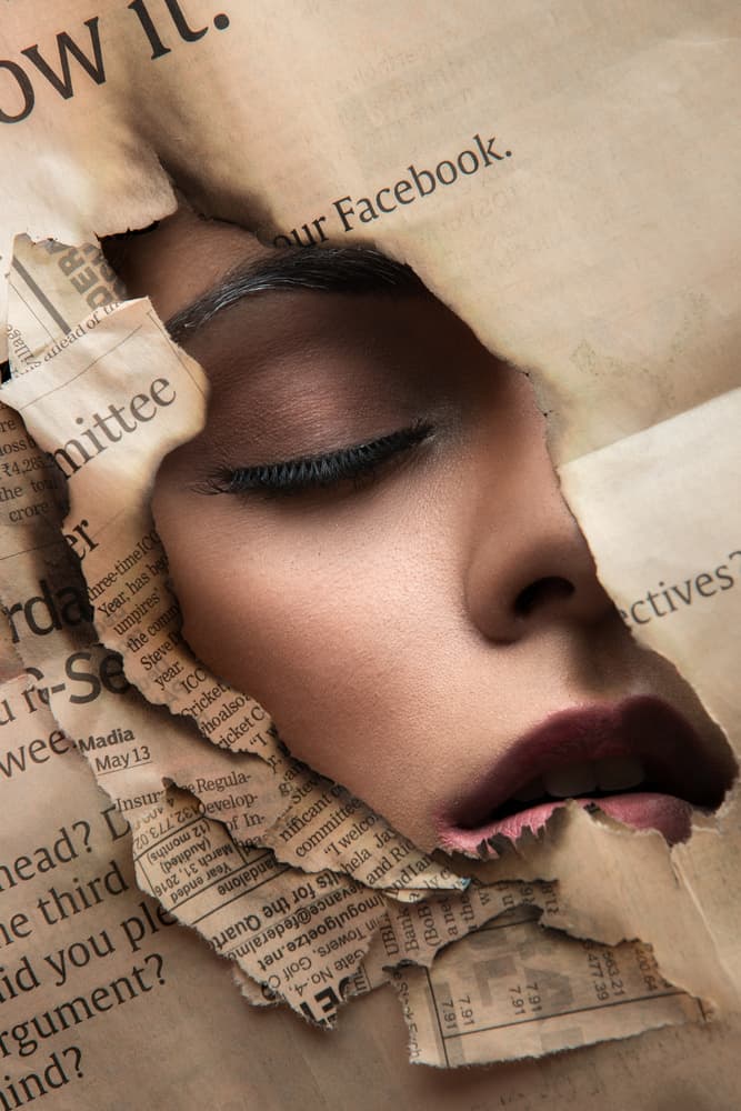Hidden Face Newspaper by Jassi Oberai — canvas wall art