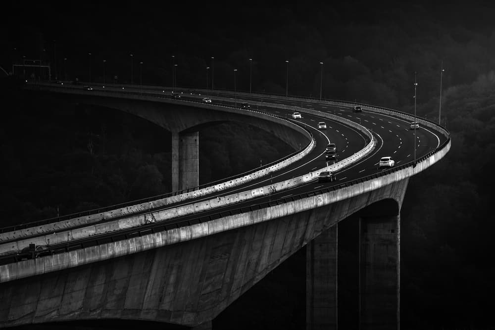 Curving Highway Bridge by Marco Antonio Cobo — canvas wall art