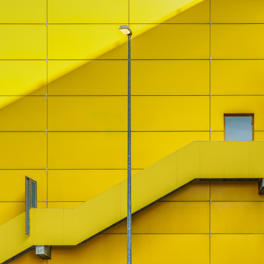 Geometric Yellow Structure by Stephan Rückert — canvas wall art