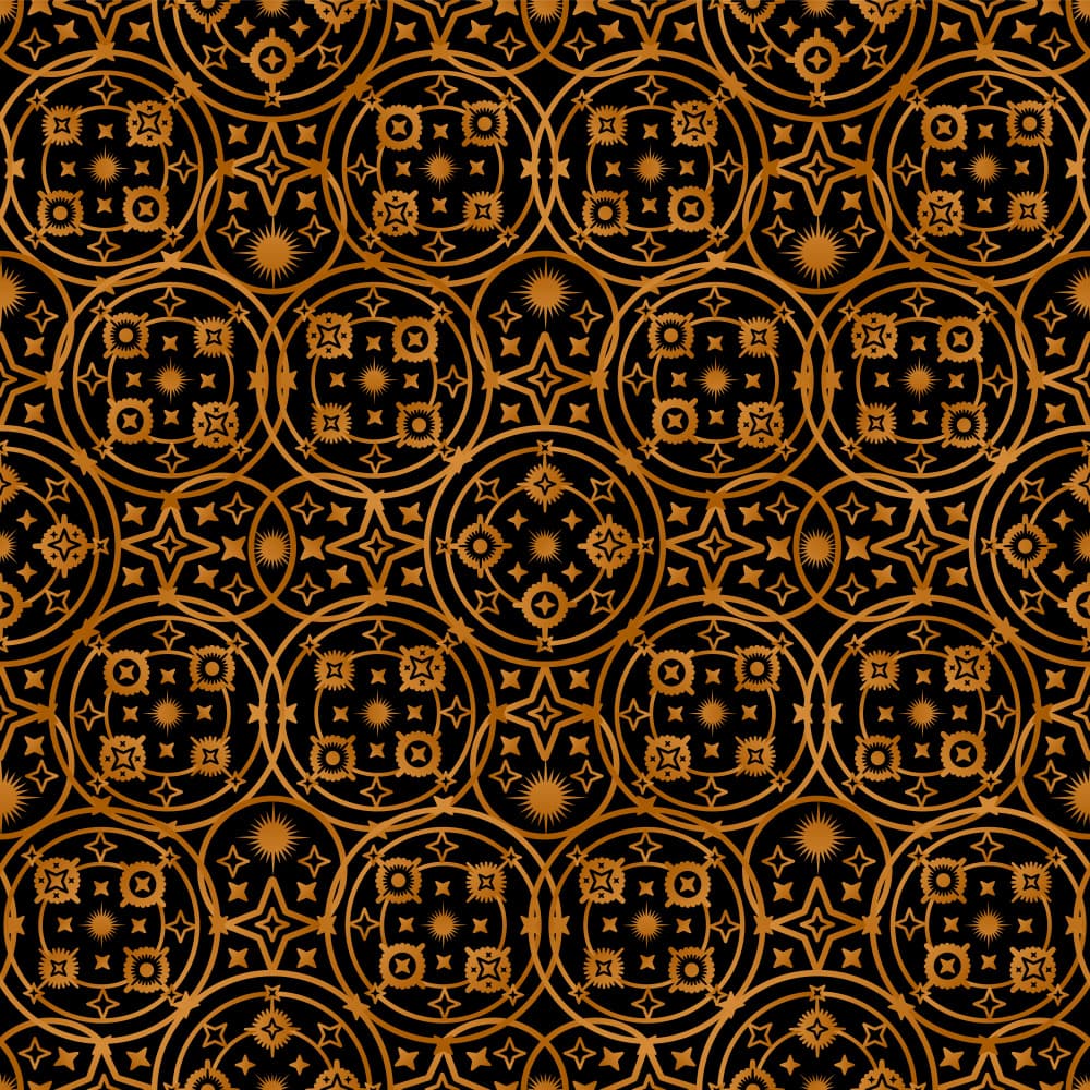 Ornate Gold Geometric Pattern by Marika Barsrsind — canvas wall art