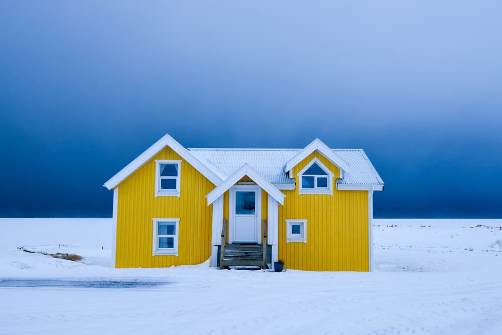 The yellow house by Lucian Constantin — canvas wall art