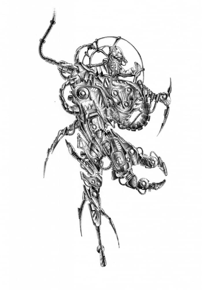Intricate Cybernetic Figure by Kulik — canvas wall art
