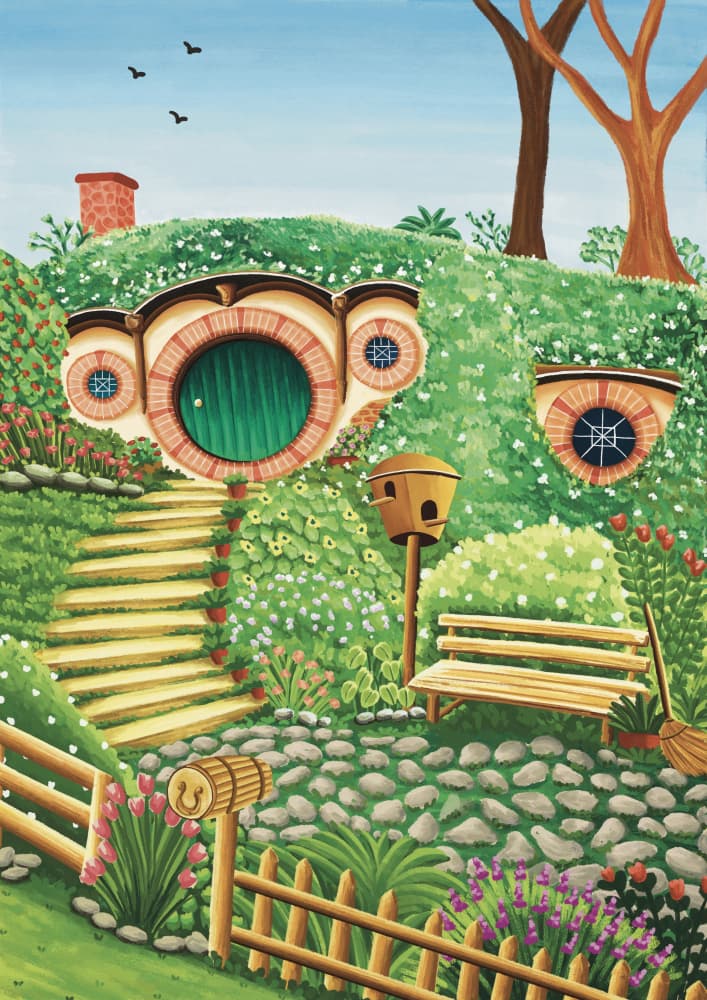 Whimsical Hill House by Nidhi Kachhadiya — canvas wall art