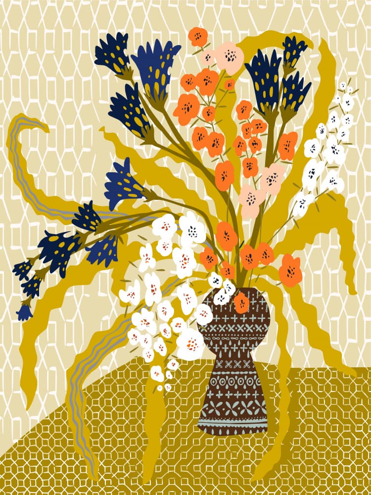 Vibrant Floral Arrangement by Annick — canvas wall art