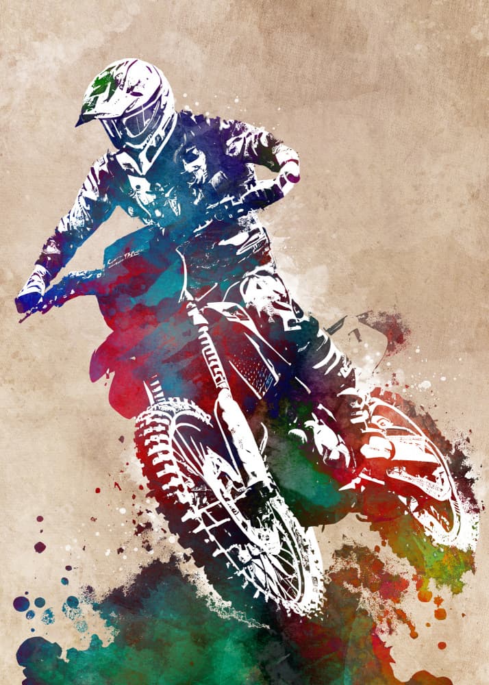 Colorful Motocross Energy by Justyna Jaszke — canvas wall art
