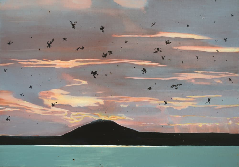Falling Figures Sunset Sky by Karin Bos — canvas wall art