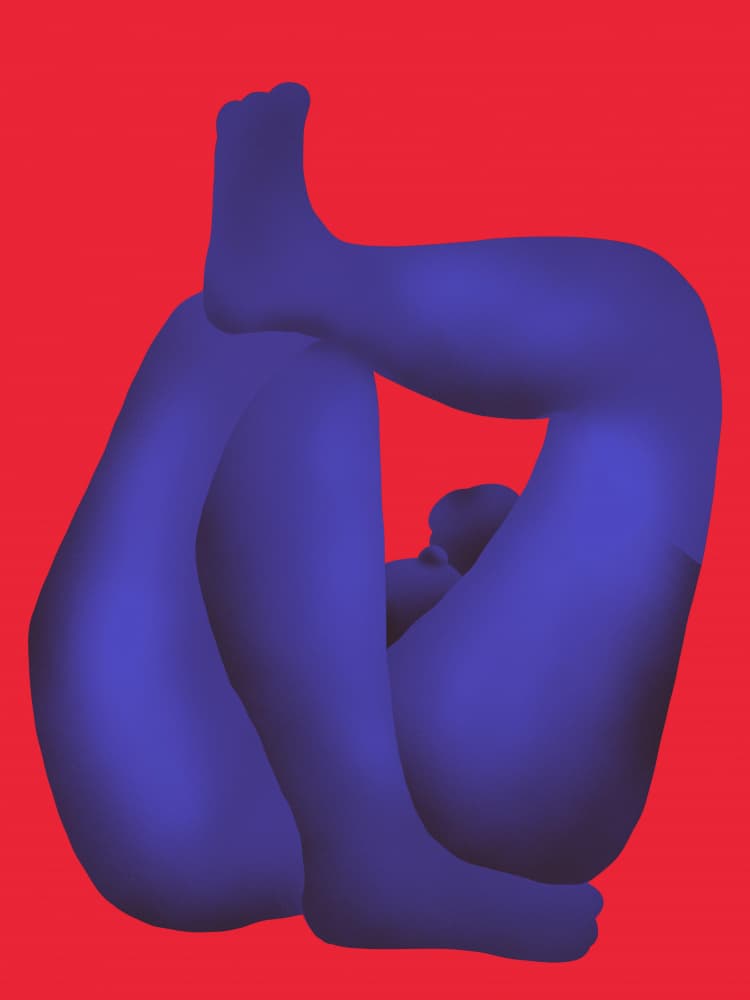Abstract Blue Pose by Little Dean — canvas wall art