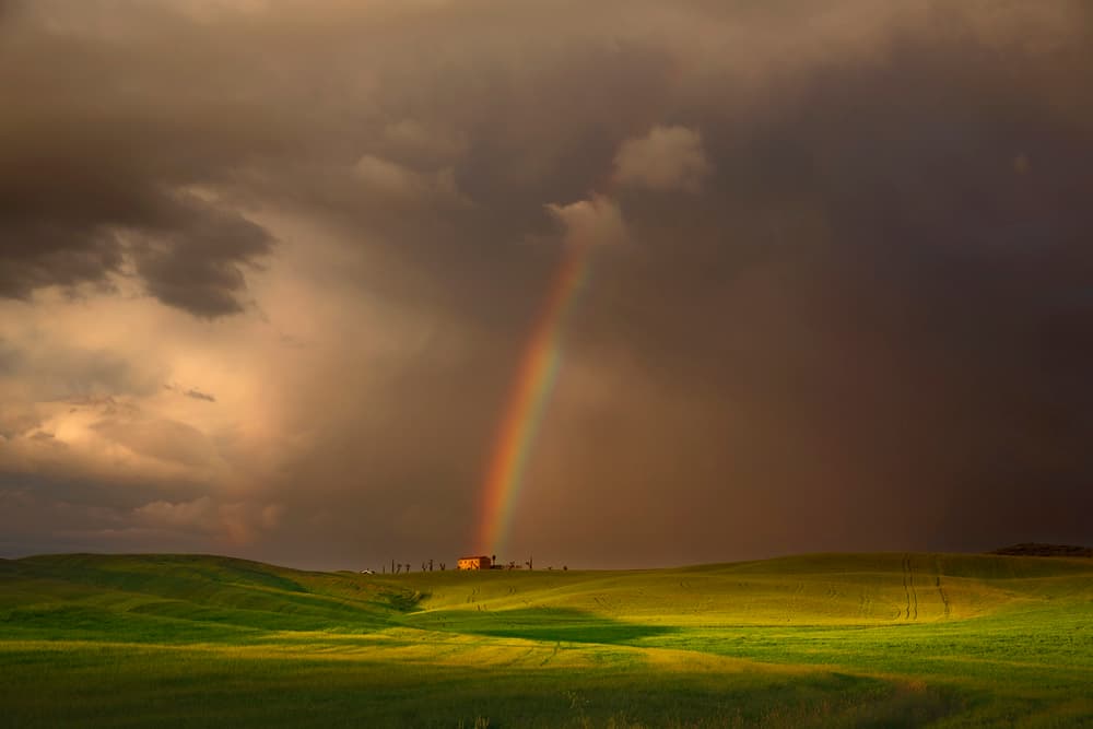 Rainbow Over Green Hills by Nicolas Schumacher — canvas wall art