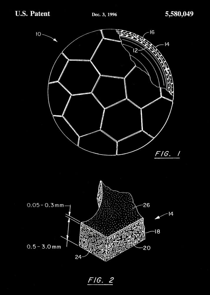 Soccer Ball Patent Design by Andreas Magnusson — canvas wall art