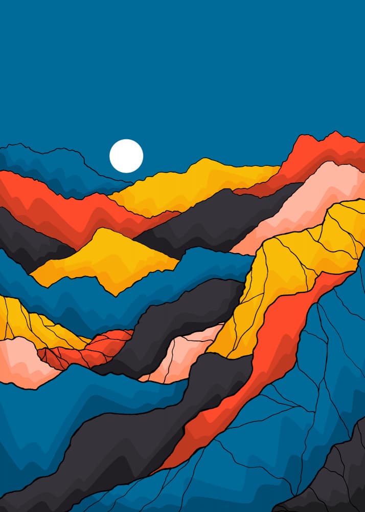 Colorful Mountain Night by Stephen Wade — canvas wall art