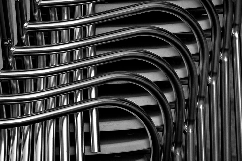 Curved Metal Reflections by Miguel Silva — canvas wall art