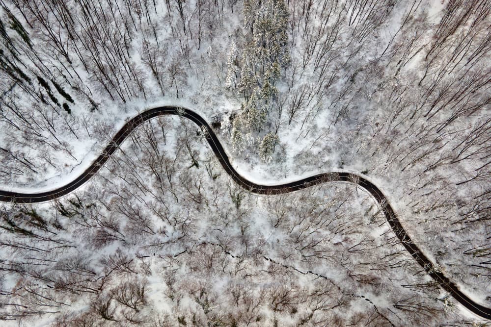 Winding Winter Road by djaniru — canvas wall art