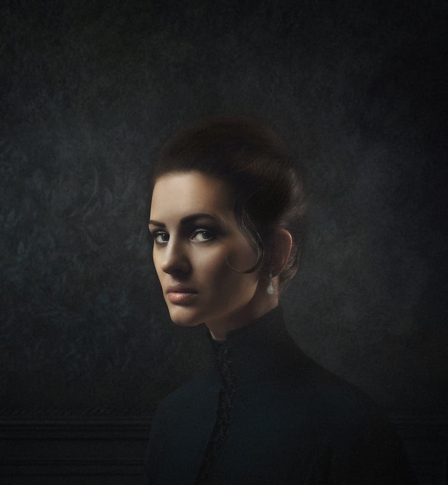 Pensive Lady Portrait by Аntonik — canvas wall art