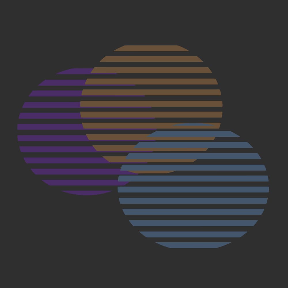 Overlapping Striped Circles by Carlos Perez Del Moro — canvas wall art