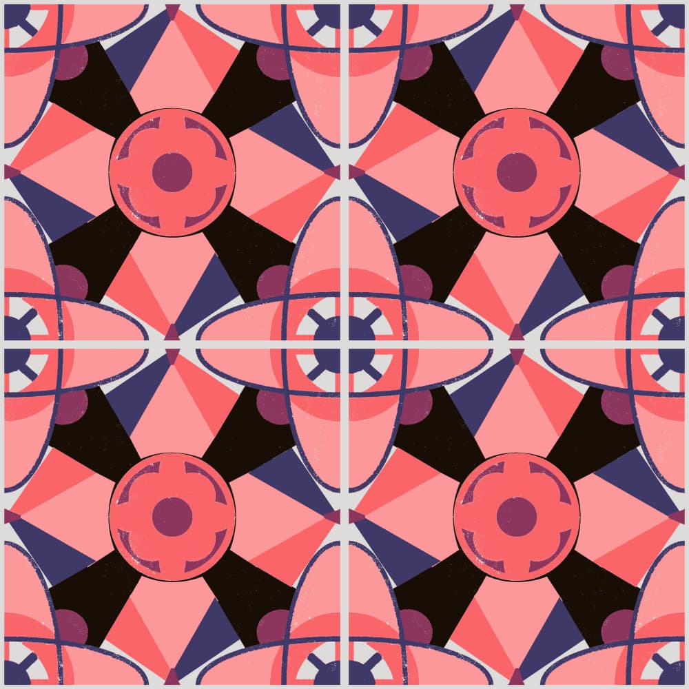 Modern Geometric Tiles by Charlotte Trudgett — canvas wall art
