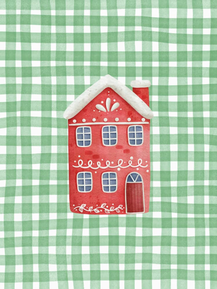 Cozy Christmas House by Jolly and Dash — canvas wall art