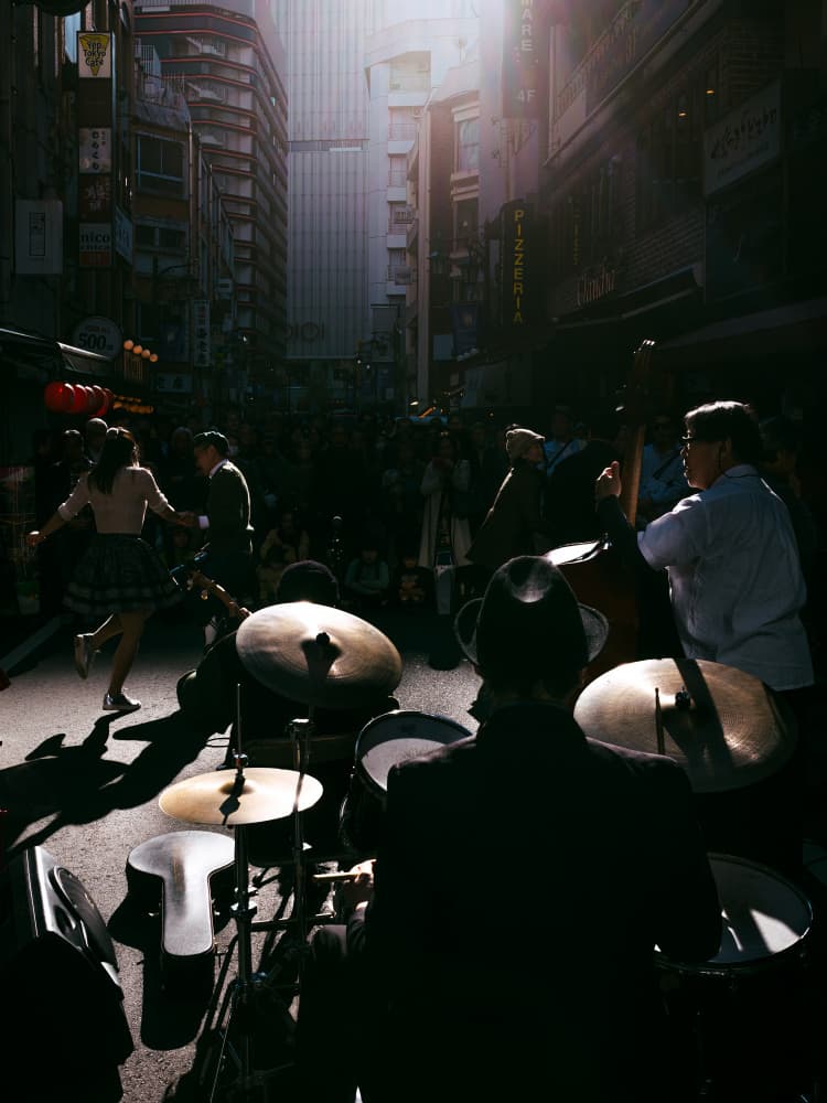 Street Jazz Performance by Yuzo Fujii — canvas wall art